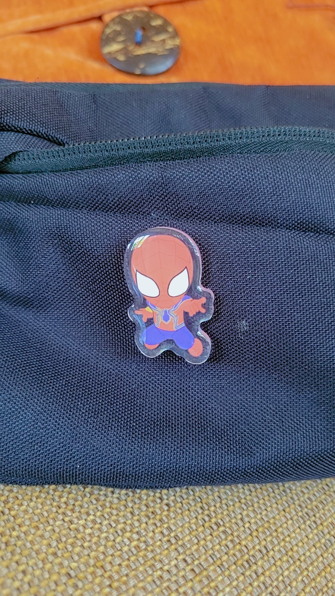 Spider boy acrylic pin